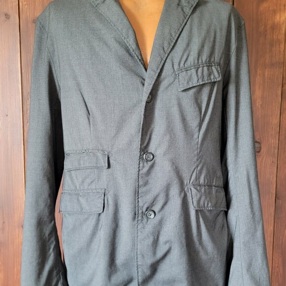 Engineered Garments Men L Wool Andover Jacket Gray Unstructured 3/2 Roll Vented